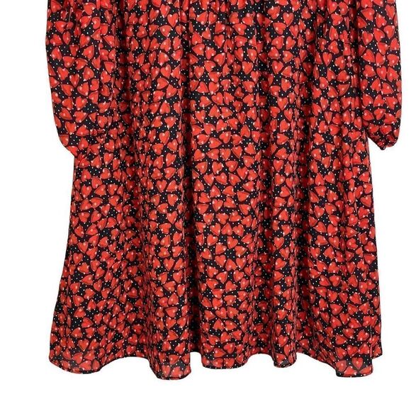 Disney Colleen Atwood Alice Red Heart Looking Glass Dress Size L - Picture 4 of 11